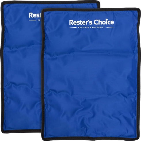 2 Pack Large Ice Packs for Injuries, 11" x 14.5", Hot & Cold Reusable Gel Pack, Durable Construction, Flexible When