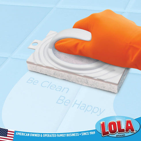 Lola Products All Purpose Scrubber Bath and Tile Scrubber, Light Duty Non-Scratch Handle, 6 Pack