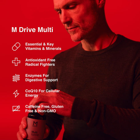 Mdrive Multivitamin for Men, Daily Immune Health Support with Zinc, Selenium, CoQ10, 90 Capsules