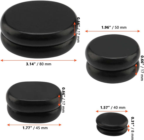 SINJEUN 40 PCS Basalt Massage Stones, 4 Sizes Large Round Hot Stones for Massage, Essential Supplies for Home Spa