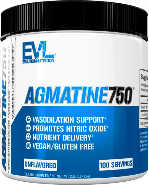 Evlution Agmatine Sulfate Nitric Oxide Powder - High Strength Supplement for Muscle Growth & Recovery