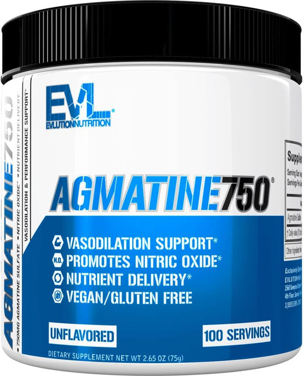 Evlution Agmatine Sulfate Nitric Oxide Powder - High Strength Supplement for Muscle Growth & Recovery