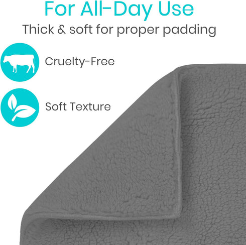 Vive Wheelchair Sheepskin Pad - Seat & Backrest Cover - Accessories for Back Pain Relief for Seniors, Adults - Bed Sore