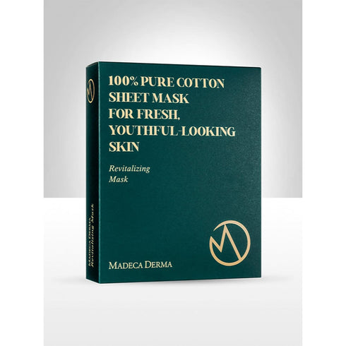 MADECA DERMA 10 Pack Revitalizing Mask - 100% Pure Cotton Sheets for Hydrating Facial Mask, Korean Skincare