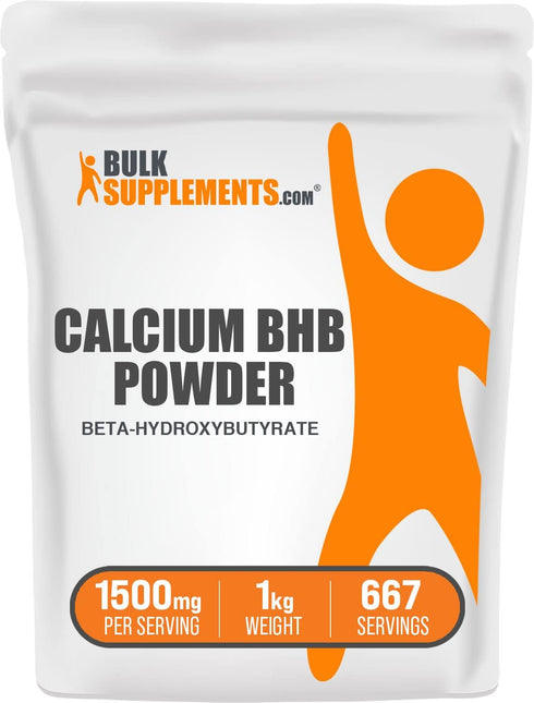 Calcium BHB Powder by BulkSupplements.com - Beta-HydroxyButyrate Supplement, Unflavored, 1500mg, 1kg (Pack of 1)