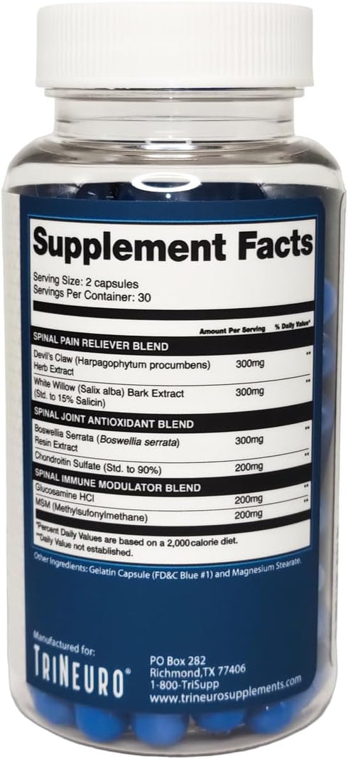 Spine Complete Spinal Supplement & Pain Reliever - 60 Capsules, Regulates Articular Degeneration, Joint Pain Relief