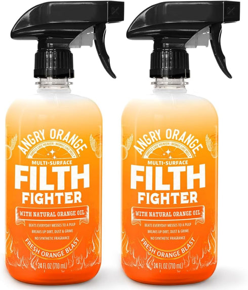 ANGRY ORANGE All-Purpose Cleaner Spray, Multipurpose for Kitchen and Bathroom, 24 Fl. Oz - Pack of 2 Bottles