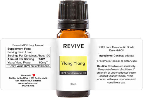 Ylang Ylang Essential Oil by Revive Essential Oils, 100% Pure Therapeutic Grade for Diffuser, Massage, Aromatherapy