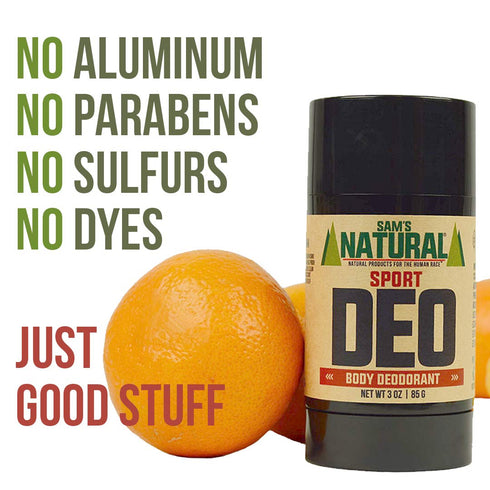 Sam’s Natural Sport Deodorant - Holiday Gifts - Aluminum Free DEO - Vegan, Cruelty Free - 3 oz