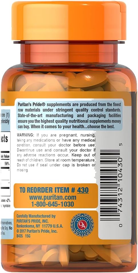 Vitamin B-2 100 Mg Tablets, 100 Count by Puritans Pride