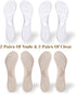 CB 4-Pairs Arch Support Insoles Silicone Gel Invisible Slim Inserts for Women Shoes, 3/4 Length, Shock Absorption, Arch