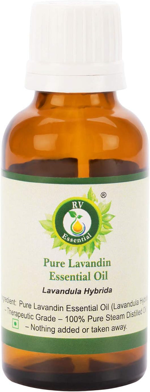R V Essential Lavandin Essential Oil, Lavandula Hybrida, 100% Pure Natural, Steam Distilled, Therapeutic Grade, 30ml