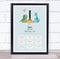The Card Zoo New Baby Birth Details Christening Nursery Dinosaur Initial I Gift Print
