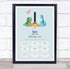 The Card Zoo New Baby Birth Details Christening Nursery Dinosaur Initial I Gift Print