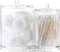Huji Acrylic Cosmetic Organizer for Q-Tip & Cotton Ball Holder with Lids - 9.36oz & 17.61oz Jars