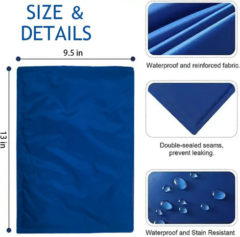 Reusable Gel Ice Pack for Sleeping - Cold Pillow Pad, Chill Pillow for Headaches, Migraines, Night Sweats, Navy Blue