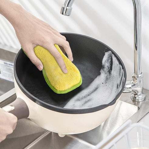Multi-Purpose Scrub Sponges for Kitchen by SmilePowo: Non-Scratch Microfiber Sponge with Heavy Duty Scouring Power