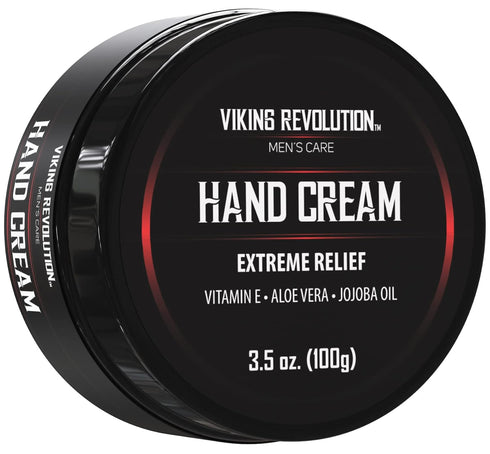 Viking Revolution Hand Cream for Men - Repair Cream for Dry Cracked Hands with Aloe Vera & Vitamin E (3.5oz)