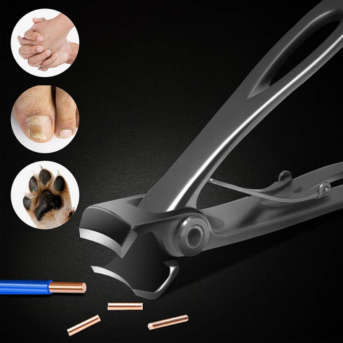 Toenail Clippers for Thick Toenails, Long Handle Wide Jaw Opening Nail Clippers for Adult, Men, Seniors, Extra Large Heavy Duty Toenail Clippers for Fingernail &