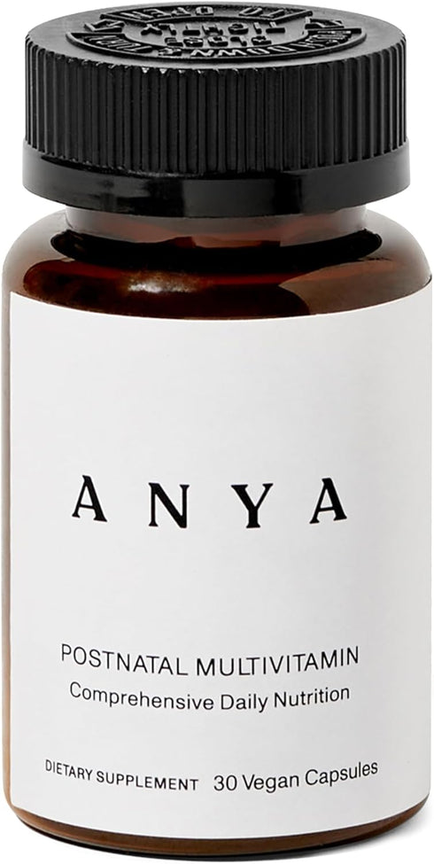 ANYA Postnatal Multivitamin for New Moms’ Recovery & Breastfeeding Support, 30 Count - Vegan, Non-GMO, Gluten & Dairy