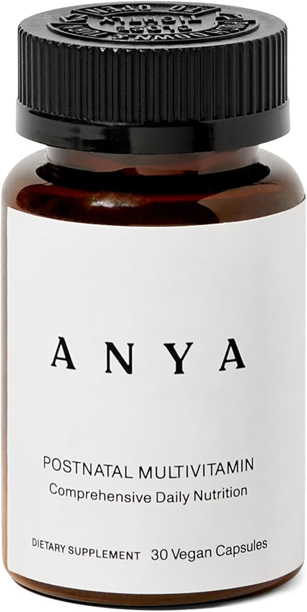 ANYA Postnatal Multivitamin for New Moms’ Recovery & Breastfeeding Support, 30 Count - Vegan, Non-GMO, Gluten & Dairy