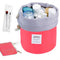 INVODA Drawstring Cosmetic Bag, Portable Makeup Organizer for Women, Travel Toiletry Bag, Red