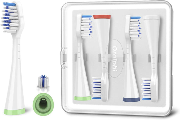 Toothbrush Replacement Heads, 4-Pack, White for Waterpik Complete Care 5.0/9.0 (CC-01/WP-861), STRB-4WW