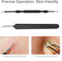 JPNK Blackhead Remover Tool Kit, 6 Pcs Comedones Extractor for Acne Removal with Leather Bag, Black