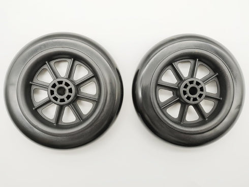 Universal Walker Replacement Wheels, 5” Caster Wheels, 5/16" (8MM) Axle Mounting Hole, 30MM Shaft Height, 1 Pair, Black