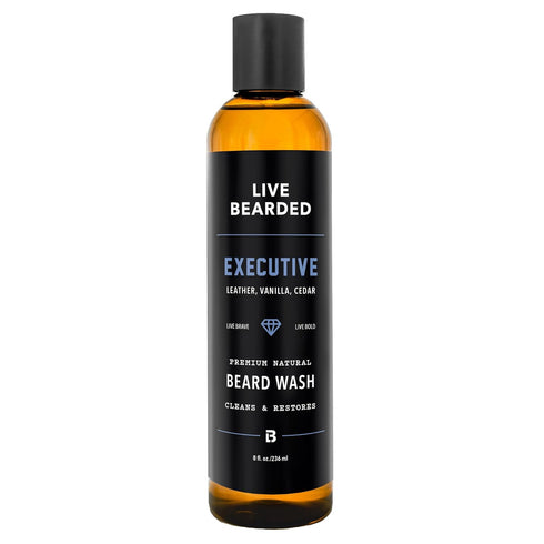 Live Bearded Beard Wash - 8 fl oz Water-Based Face Cleanser with Cedar and Vanilla Scent