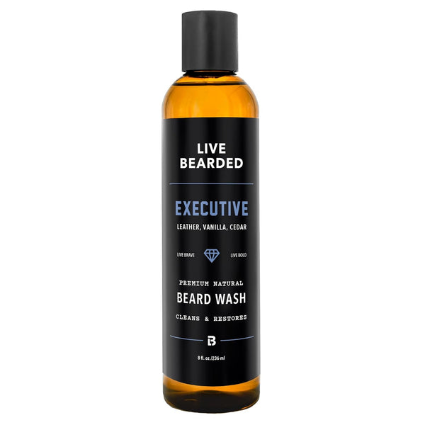 Live Bearded Beard Wash - 8 fl oz Water-Based Face Cleanser with Cedar and Vanilla Scent