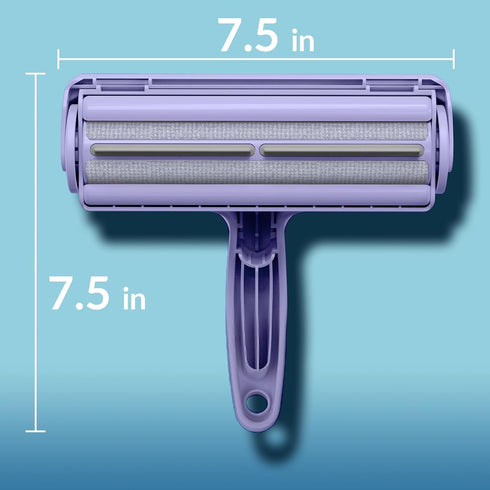Pet Hair Remover Roller, Dog & Cat Fur Remover with Self-Cleaning Base, Efficient Animal Hair Removal Tool, Purple
