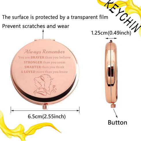 KEYCHIN Beauty Fairy Movie Pocket Mirror - Compact Mirror for Women, Gifts for Girls, Always Remember You are Stronger