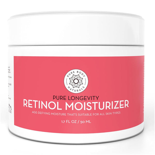 Pure Body Naturals Retinol Moisturizer, 1.7 Ounces - Age Defying Cream for Face with Hyaluronic Acid