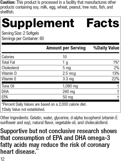 Standard Process Tuna Omega-3 Chewable, 120 Chewable Softgels, Whole Food Antioxidant for Brain Health