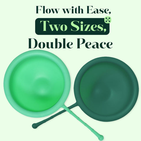 Set 2 100% SHORDY Reusable Menstrual Disc of (Small & Large), Medical-Grade Silicone, Flexible & Leak-Free Period Disc