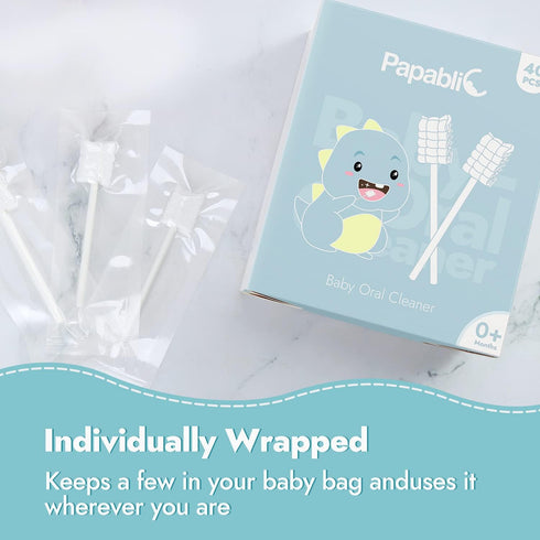Papablic Baby Tongue Cleaner, Disposable Infant Mouth Cleaner for Newborns, Upgrade Gum Cleaner (40 Pack)