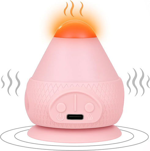 HZC Portable Heated Vibrating Massage Ball Trigger Point Relaxation Device with Suction Base for Neck, Back, Legs