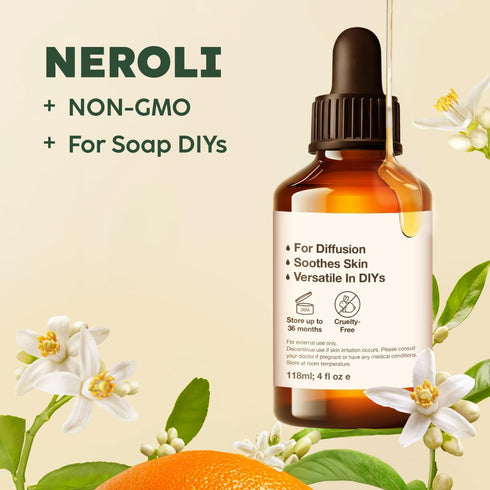 Set Set 2X 4 Oz Spikenard Essential Oil for Diffuse & Neroli Essential Oil for Diffuser - Aromatherapy Grade Essential