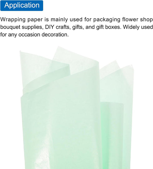 MECCANIXITY 60 Sheets Blue Waterproof Tissue Paper, 20x28 Inch for Florist Bouquet Supplies