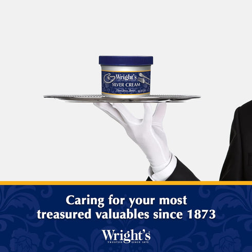 Wright's Silver Cleaner and Polish Cream, 8 Ounce, Ammonia Free, Gently Cleans Jewelry, Pewter, and Silver