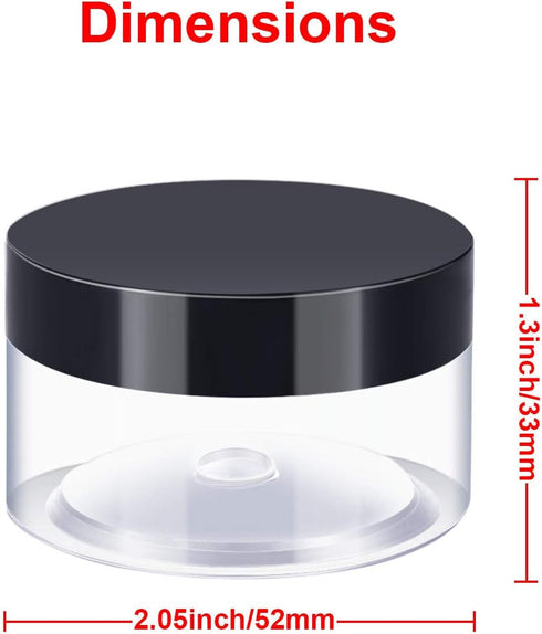 SATINIOR 24 Pieces Empty Clear Plastic Jars - Round Storage Containers with Lids for Beauty Products and Crafts