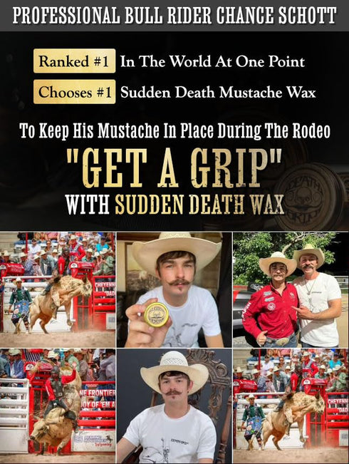 Mustache Wax Strong Hold Grooming for Men, Sudden Death Moustache & Beard Wax 1oz Tin