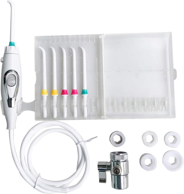 Water Flosser for Family Use, Non-Electric Oral Irrigator with Adjustable Faucet & Shower Spa for Dental Care