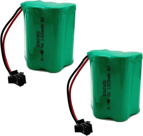OXWINOU 6V 1300mAh Ni-MH AA Rechargeable Battery Pack with SM 2P Plug for
