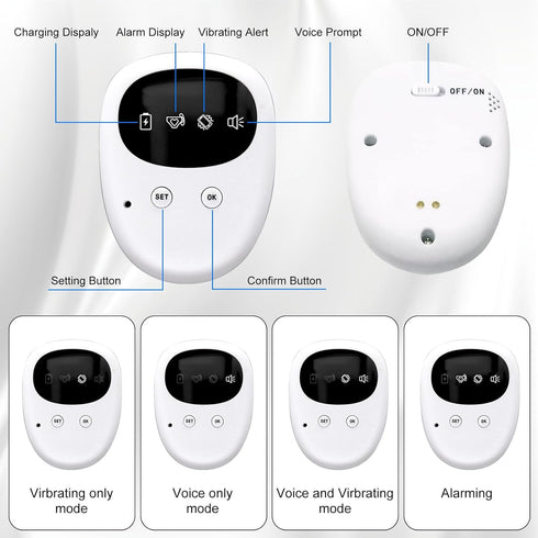 Yoiilifee 3 Wireless Bedwetting Alarm for Boys & Girls, USB-C Rechargeable, High Sensitivity, Loud Sound & Vibration
