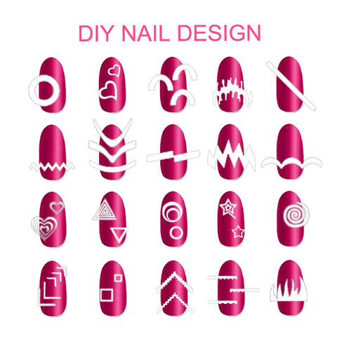 TailaiMei 1768 Pieces French Manicure Nail Stickers, 60 Designs, Nail Art Tips Guides for DIY Decoration (36 Sheets)
