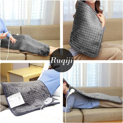 Ruqiji 17''x33'' XXXL King Size Heating Pad with 120 Minutes Auto Shut Off & 6 Temperature Settings for Pain Relief