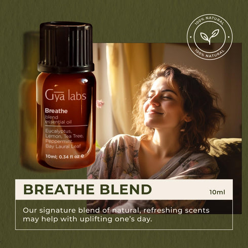 Gya Labs Breathe Essential Oil Blends, 100% Pure Natural Essential Oils from Eucalyptus, Peppermint and More for