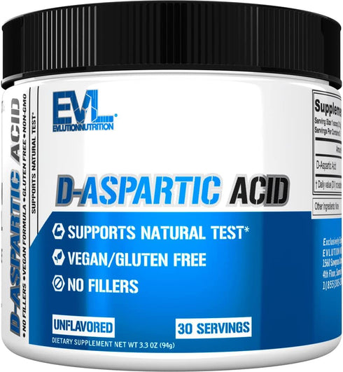 D Aspartic Acid Testosterone Booster for Men, 3120mg DAA Pre Workout Powder, Muscle Builder, Unflavored